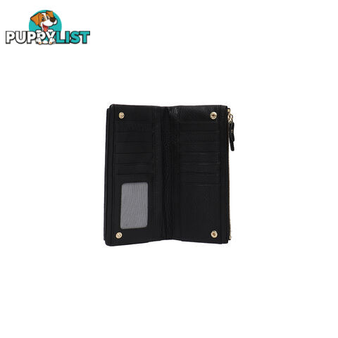 POPPY Black Soft Genuine Leather Wallet