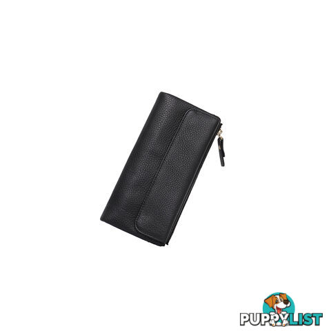 POPPY Black Soft Genuine Leather Wallet