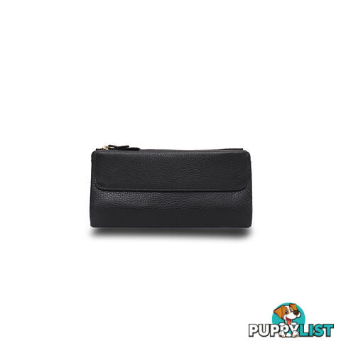 POPPY Black Soft Genuine Leather Wallet