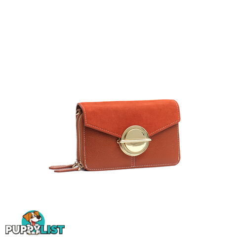 BERNIE TAN GENUINE LEATHER LADIES CROSSBODY HANDBAG