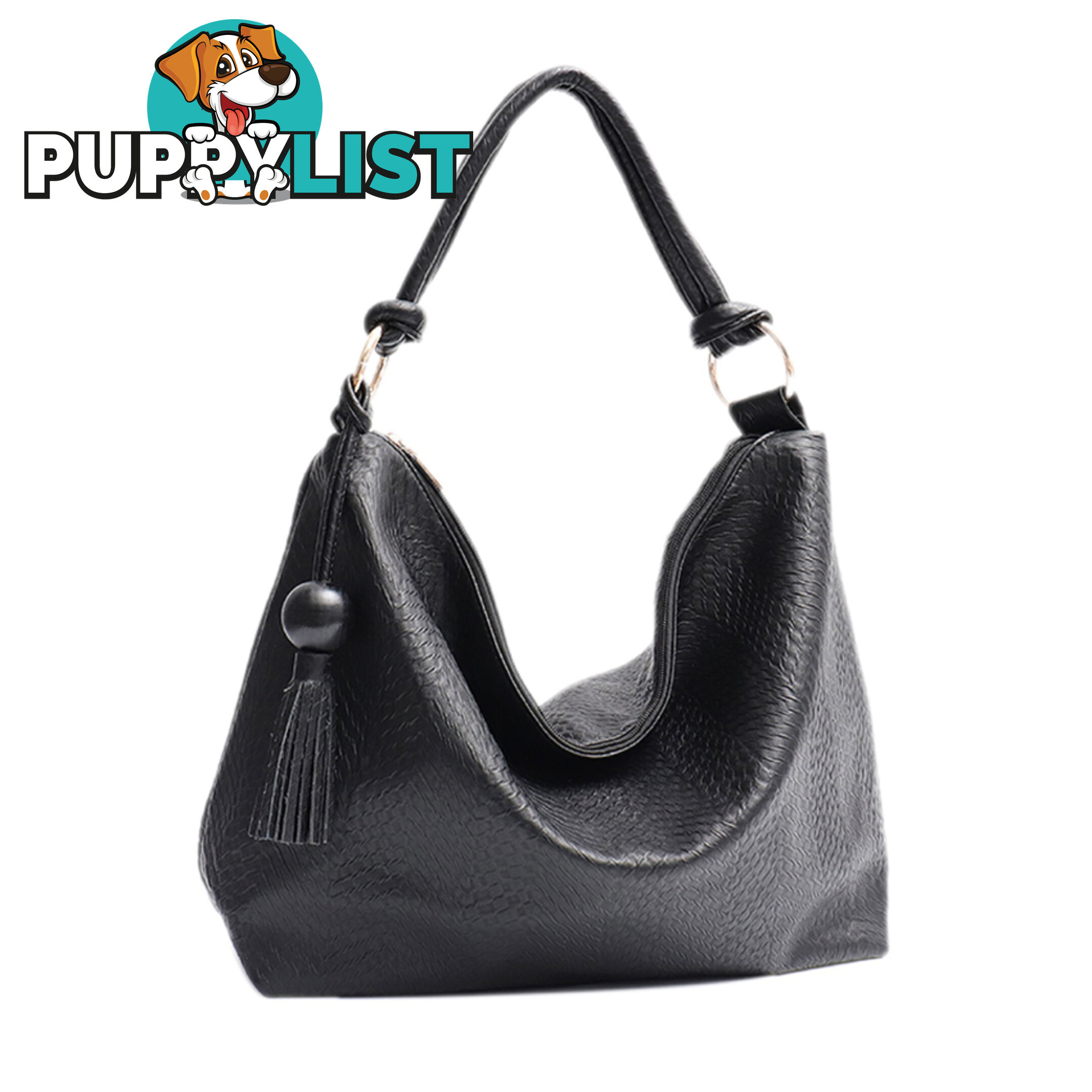 FARRYN BLACK VEGAN LEATHER LADIES HANDBAG