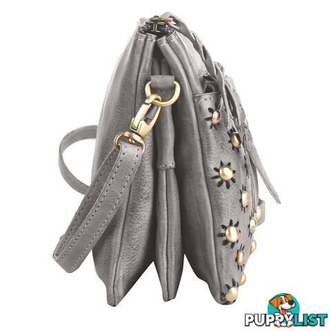 WATKINS GREY GENUINE LEATHER LADIES HANDBAG