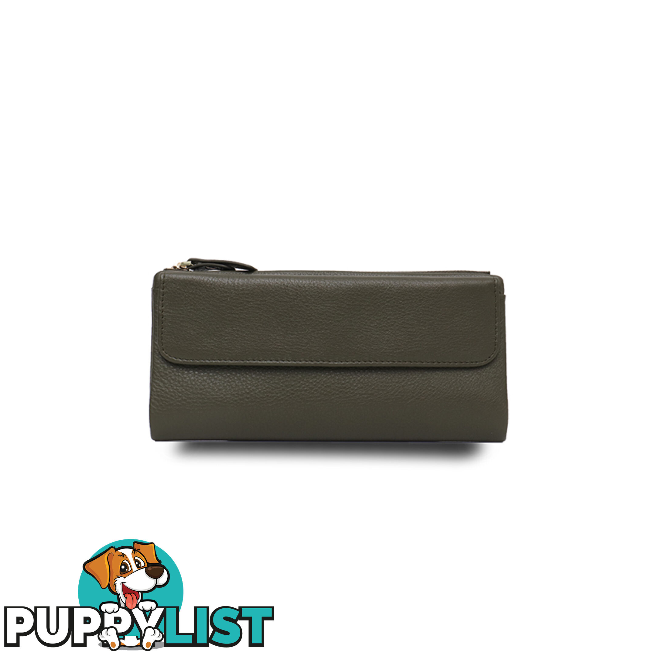 POPPY Olive Green Soft Genuine Leather Wallet