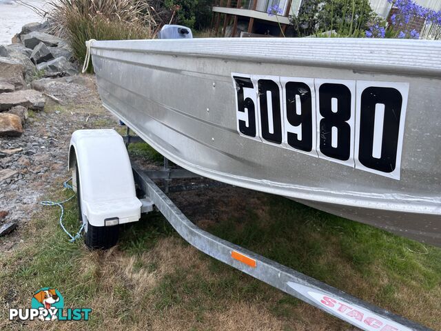 2014 Stacer Proline  3.75. 2014 20hp Yamaha 4 stroke motor. 2014 Telwater trailer. Both registered.