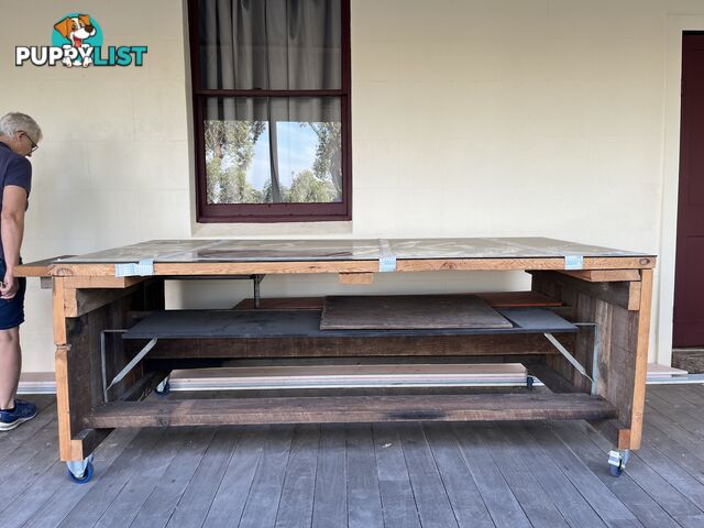 Heavy-Duty Australian Hardwood Workbench with Glass Top