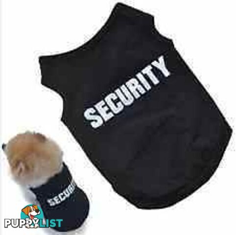 Black Security T Shirts Clothes for Small Dogs Puppies Sizes S-L