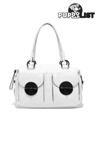 Mimco Large Turnlock Zip Top Bag in Matte White BNWT