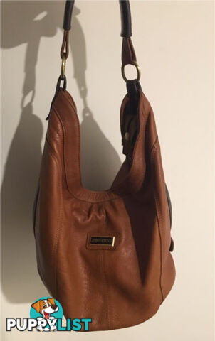 Jimmy Choo Inspired Brown Leather Bucket Handbag