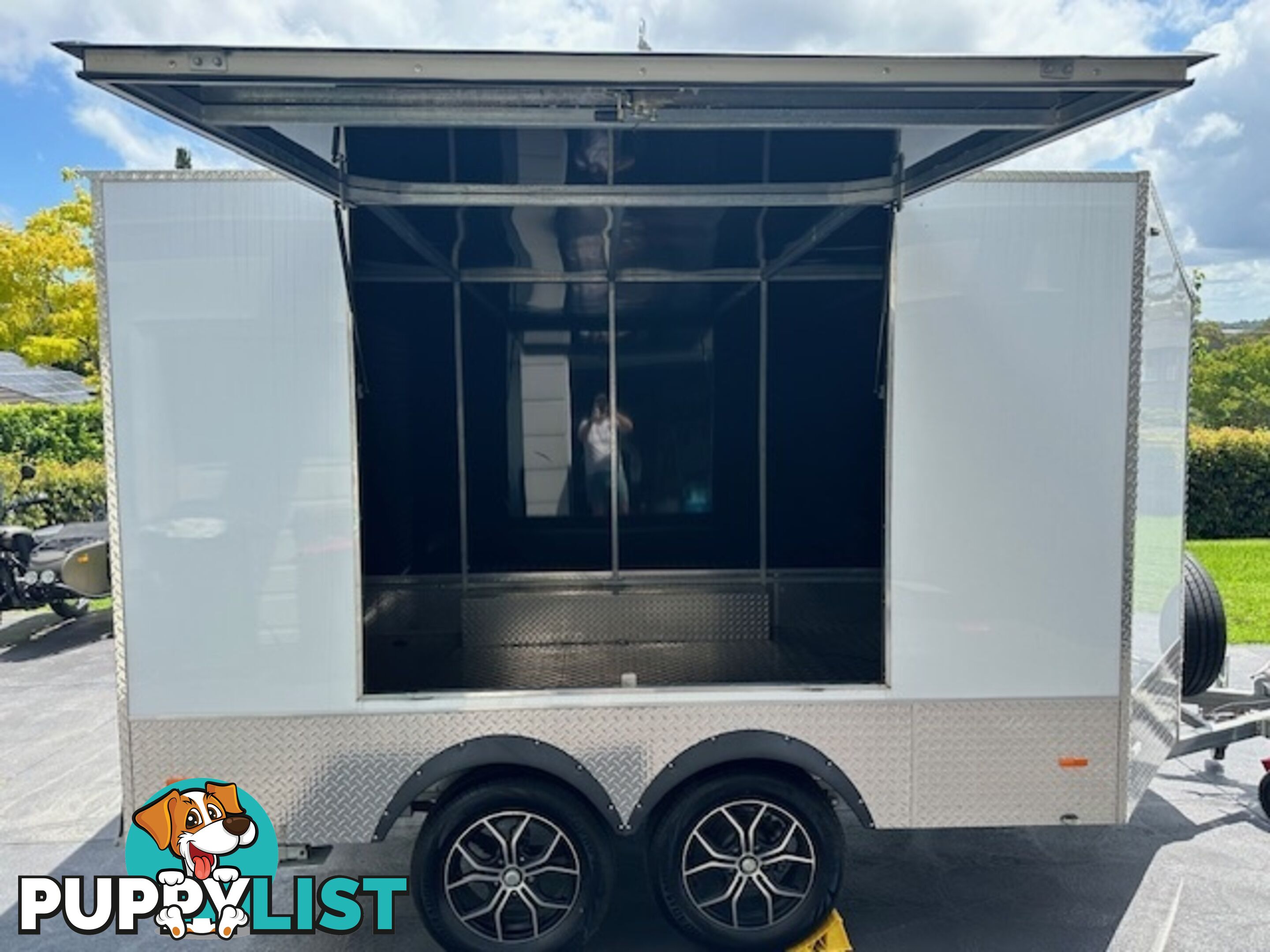 GAL BOX ALUMINIUM BIKE/CAMPING TRAILER 3600mm x 2300mm x 1800 TWIN AX