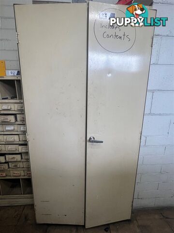 Steel Storage Cabinet and Contents