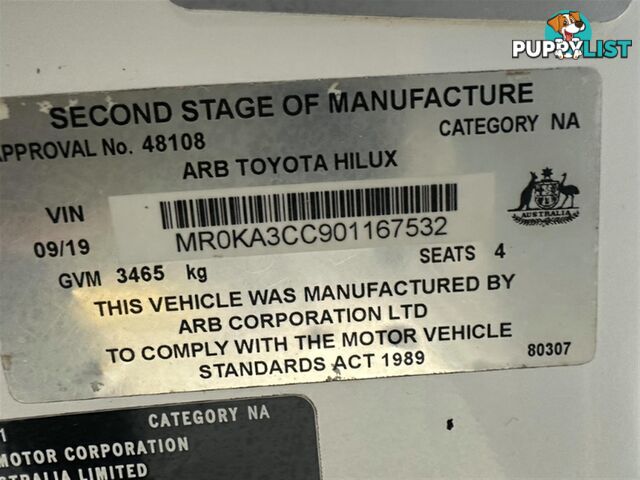 2019 TOYOTA HILUX SR EXTENDED CAB GUN126R CAB CHASSIS