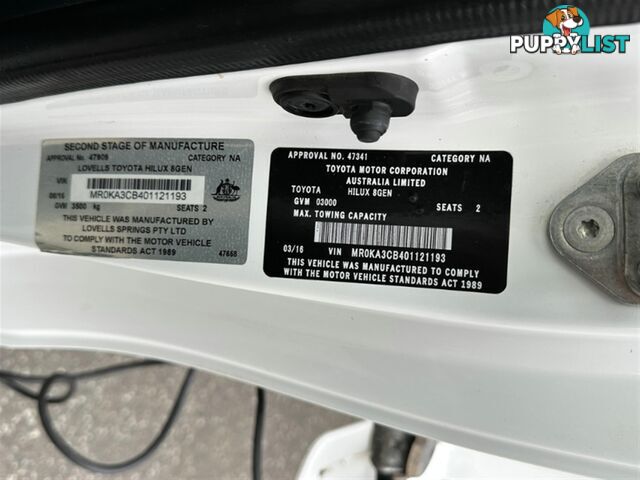 2016 TOYOTA HILUX SR SINGLE CAB GUN126R CAB CHASSIS
