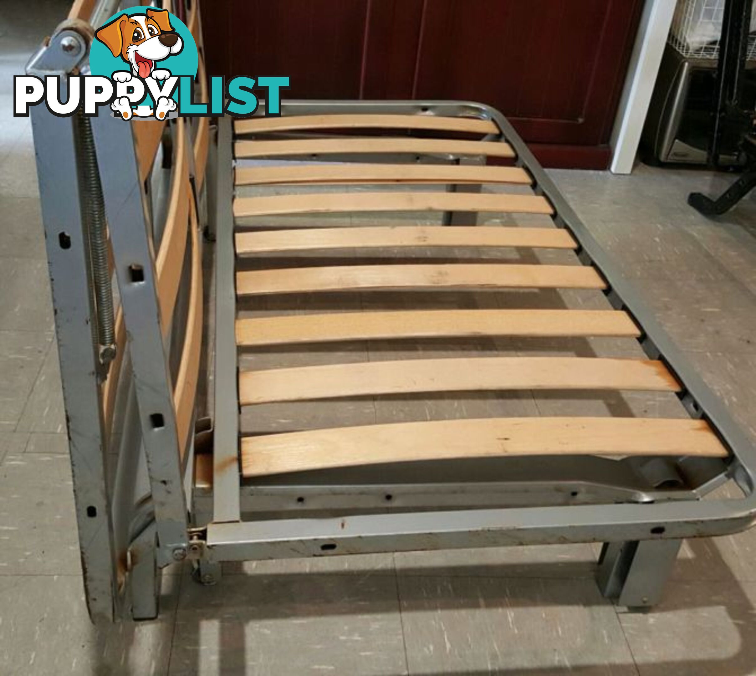 Double folding metal sofa bed