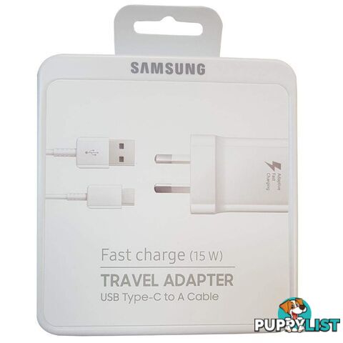 Samsung Fast Charging Travel Adapter (includes Type-C cable)(5V/9V) - White - Samsung - EP-TA20HWECGAU - 8806088597324