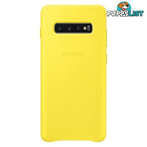 Samsung Leather Cover suits Galaxy S10+ (6.4") - Yellow - Samsung - EF-VG975LYEGWW - 8801643644390