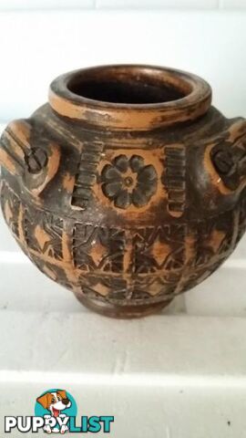 terracotta wood looking vase