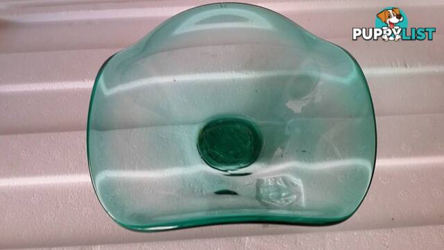 unusual shaped aqua green bowl