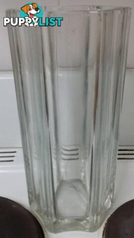 tall 5 sided lead glass vase