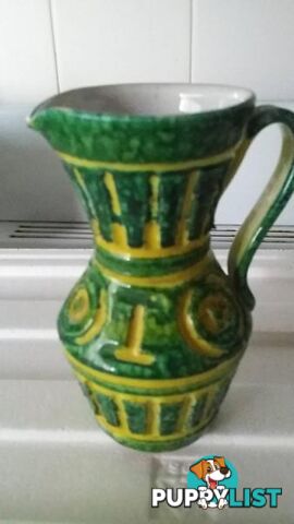 retro green and yellow jug