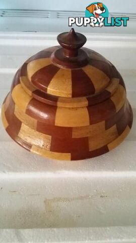 different coloured wooden bowl