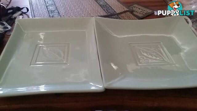 1 rectangular plate and 1 square plate