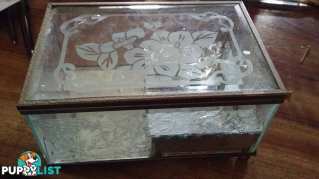 etched glass jewelry music box