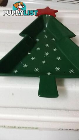 xmas tree serving plate