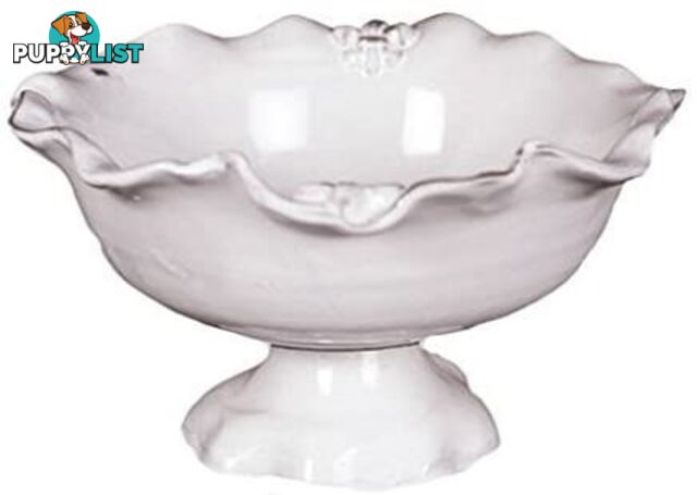 ABIGAILS Fleur De Lis White Compote Dish.