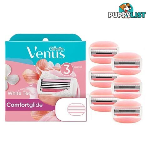 11 x GILLETTE Venus Comfort Glide Gel Bar Razor Cartridges White Tea.