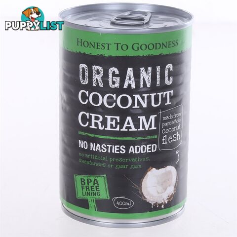 46 x HONEST TO GOODNESS Organic Coconut Cream, 400ml. Best Before: 06/2024.