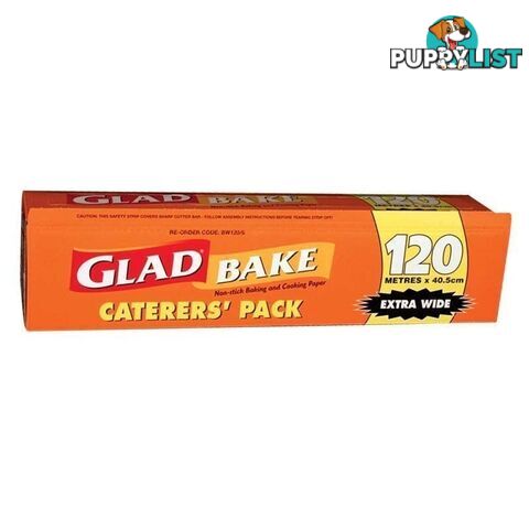 2 x GLAD Bake & Cooking Paper, 120m x 40.5cm. NB: Damaged packaging.