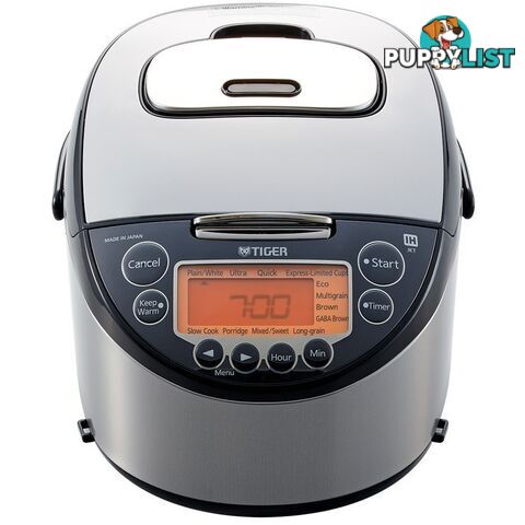 TIGER Induction Heating Rice Cooker/Warmer, Model JKT-D18A, 1.8L, Silver/Bl