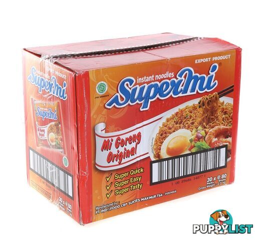 55 x SUPERMI Mi Goreng Original Instant Noodles Single Serves, 80g. Best Be