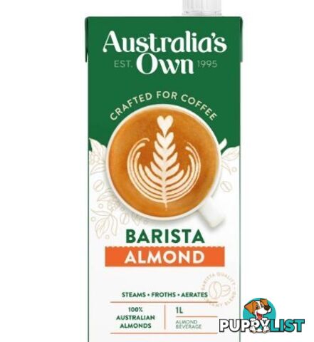 Assorted Almond Milk Cartons, Incl: 10 x AUSTRALIA'S OWN Barista Almond 1L