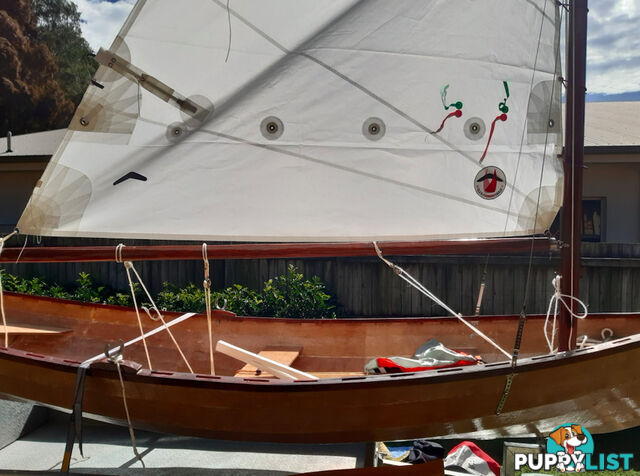 Sailing dinghy 4.3 metres long, wooden construction