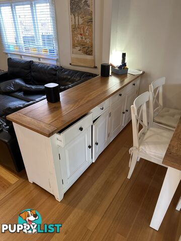 Over $5000 Full set Oz Design Mango Creek extension dining table, side board, TV stand