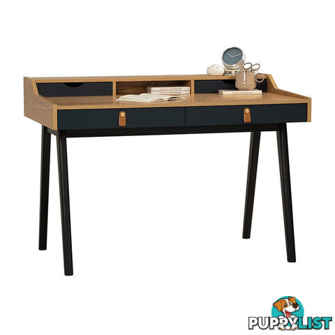 CASTOR Study Desk 110cm - Natural, Navy Blue & Black - 123033 - 9334719012131