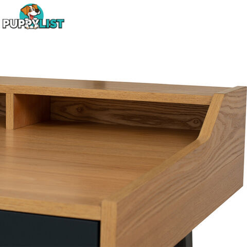 CASTOR Study Desk 110cm - Natural, Navy Blue & Black - 123033 - 9334719012131