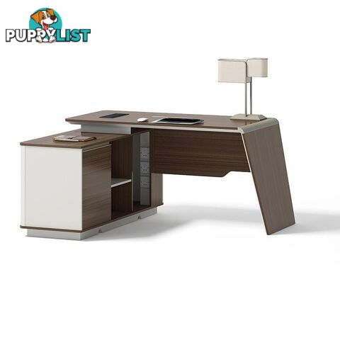 ANDERS Executive Desk Reversible Return 1.4M - Australian Gold Oak & Beige - DF-TIAN-D0414 - 9334719011196