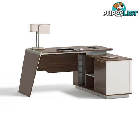 ANDERS Executive Desk Reversible Return 1.4M - Australian Gold Oak & Beige - DF-TIAN-D0414 - 9334719011196