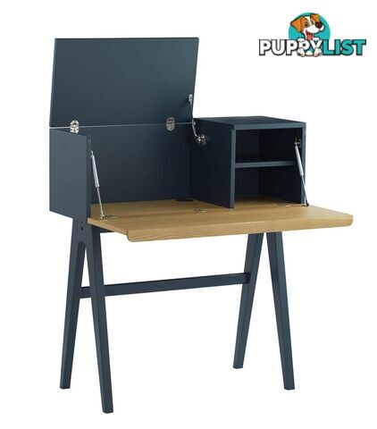 VALEN Study Desk 96cm - Blue Space & Oak - 123004 - 9334719004563