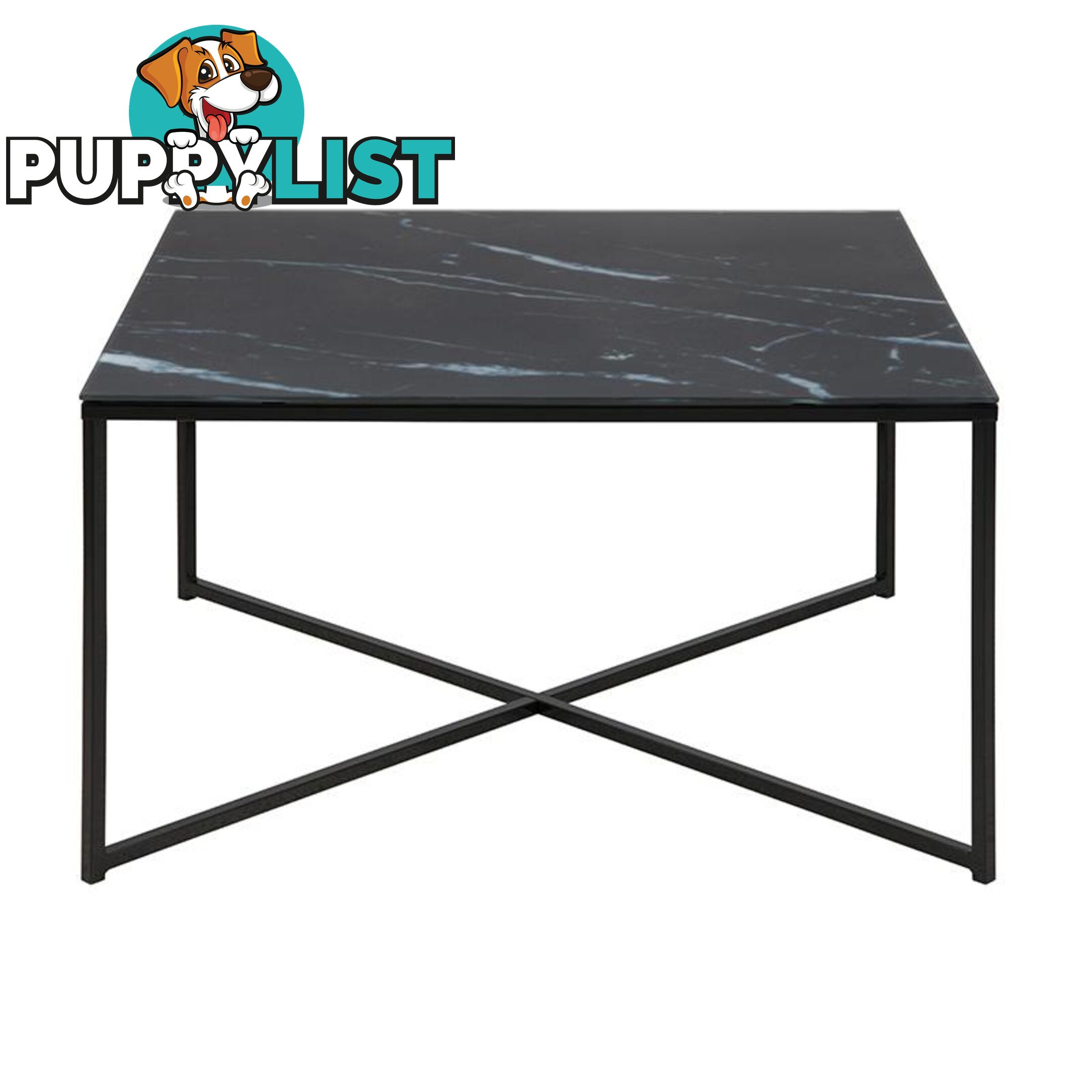 KOLINA Glass Coffee Table 80cm - Black - AC-0000067561 - 5705994903843