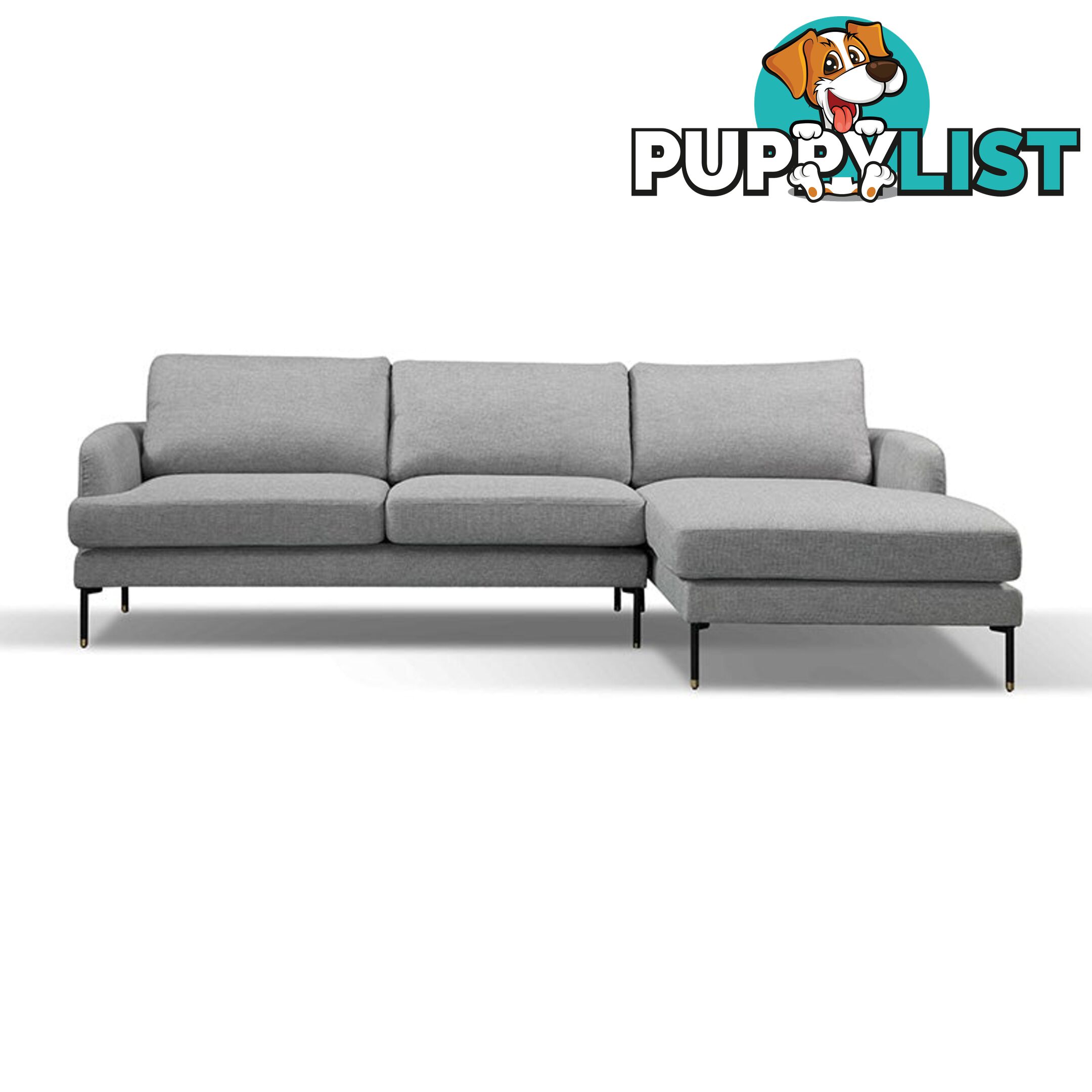 TIANA 3 Seater Sofa With Right Chaise - Grey - HD-2188-R - 9334719004587