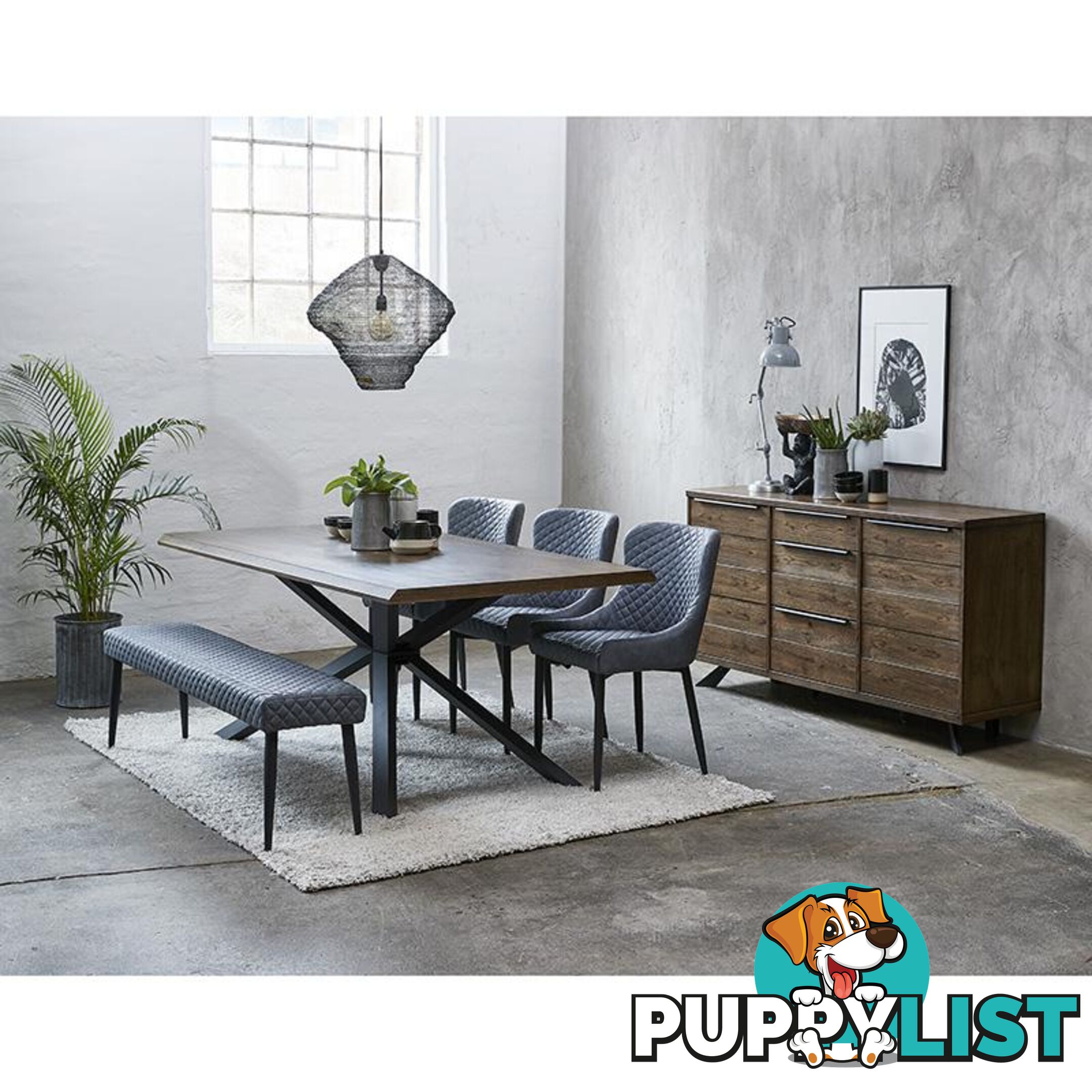 DANYA Bench Seat 160cm - Grey - 39910008 - 5704745079769