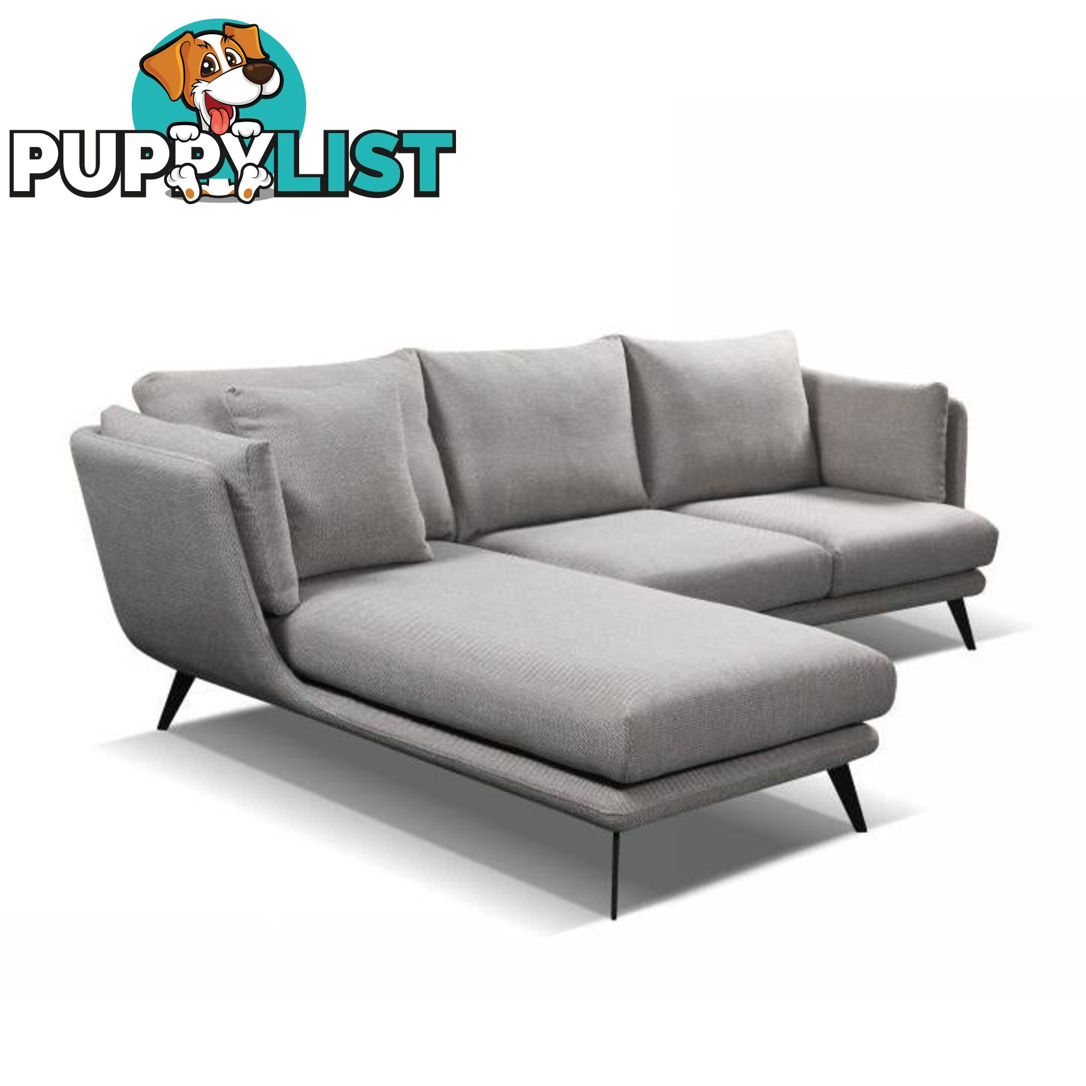 RANNI 3 Seater Sofa With Left Chaise - Warm Grey - HD-9551-L - 9334719001081