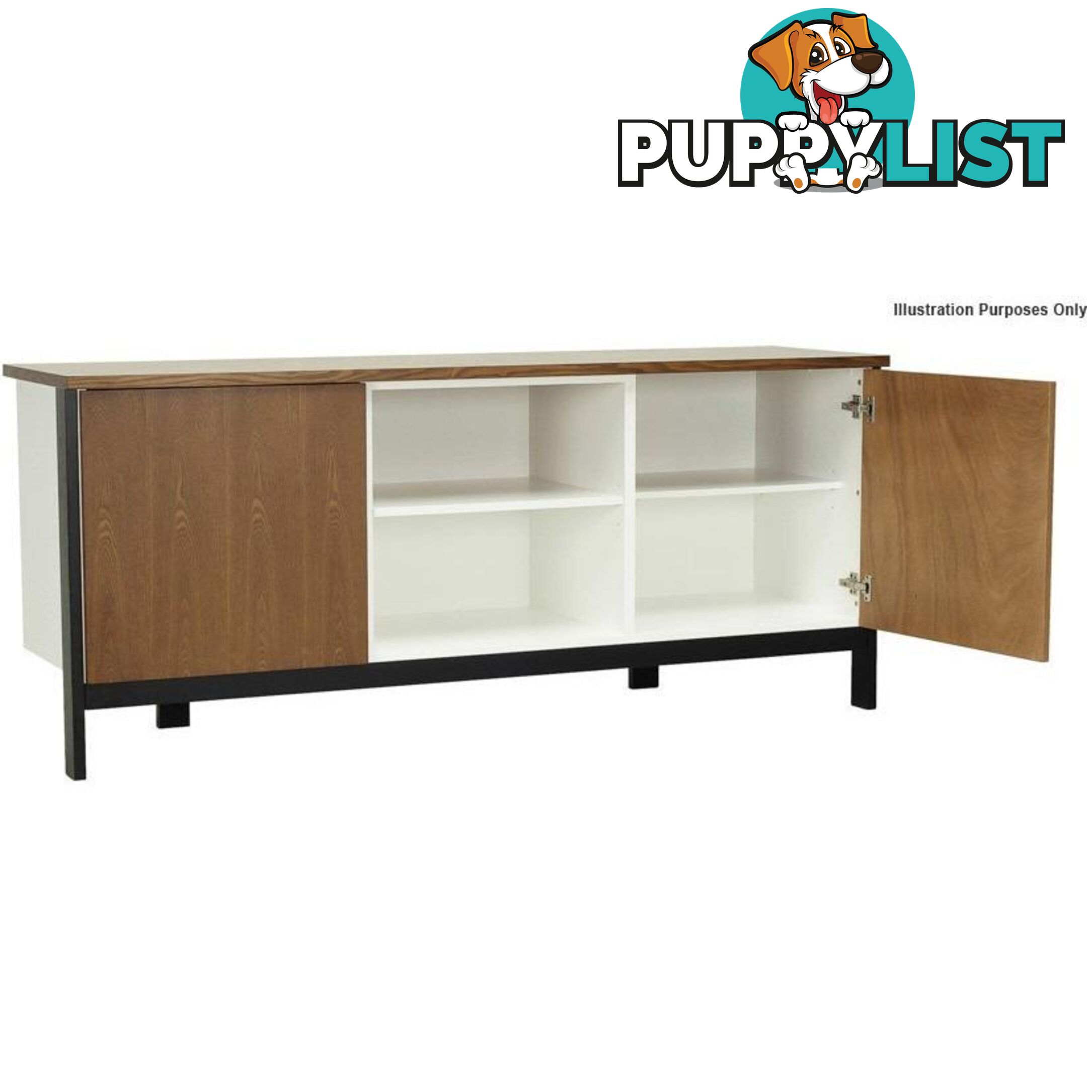 JARVY Sideboard 186cm - Natural & Grey - JARVY_SB135-130-102 - 9334719002576