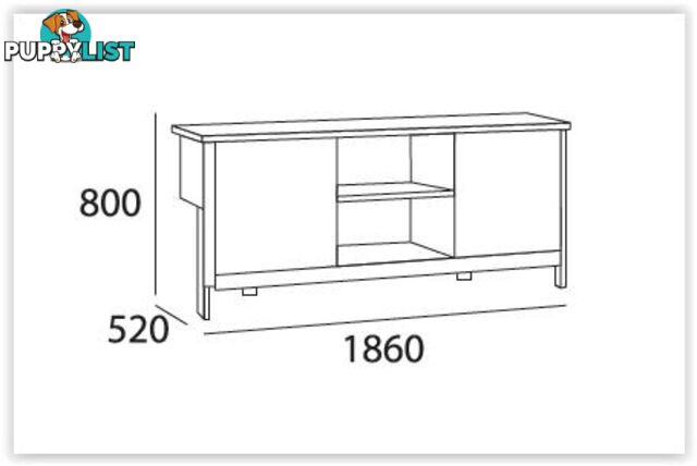 JARVY Sideboard 186cm - Natural & Grey - JARVY_SB135-130-102 - 9334719002576