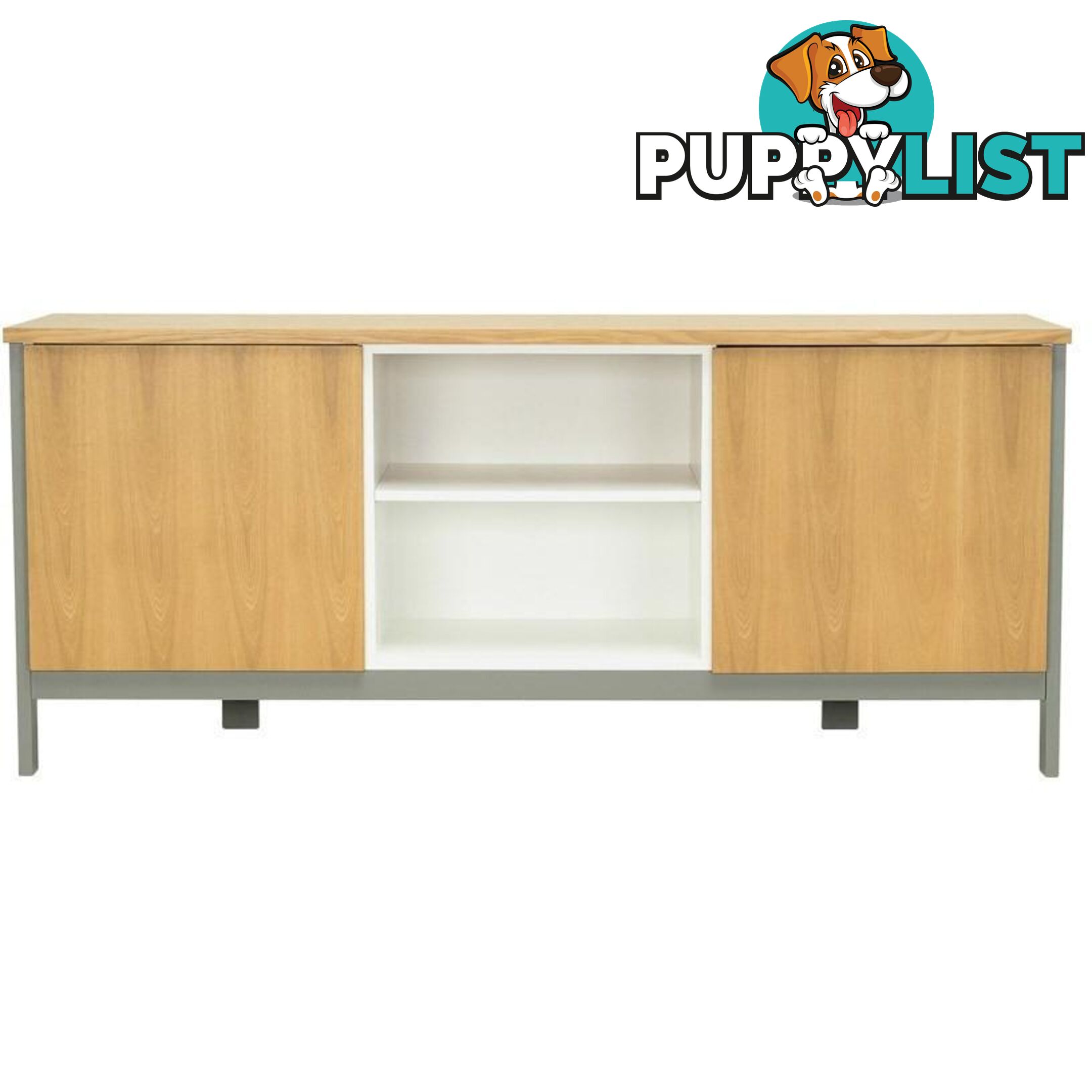 JARVY Sideboard 186cm - Natural & Grey - JARVY_SB135-130-102 - 9334719002576