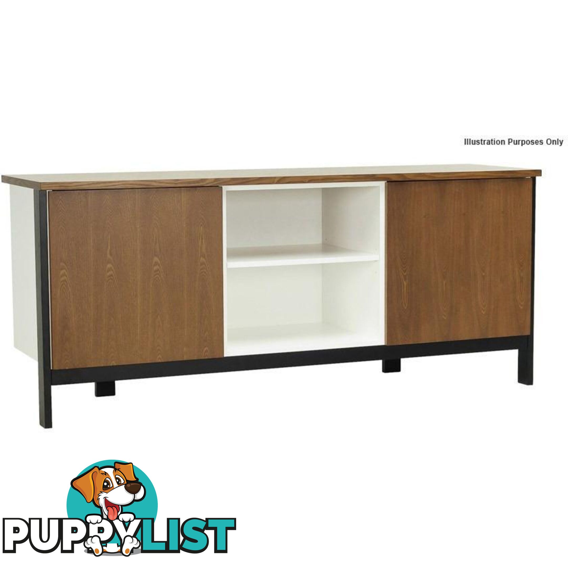 JARVY Sideboard 186cm - Natural & Grey - JARVY_SB135-130-102 - 9334719002576