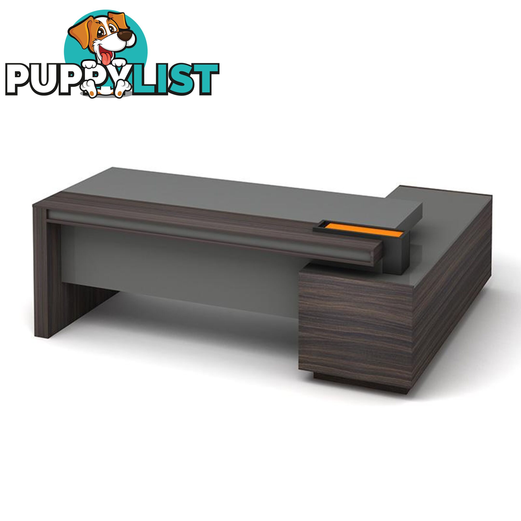 RADDIX Executive Desk with Left Return 2.2M - Dark Brown - DF-FF-D0122L - 9334719003313